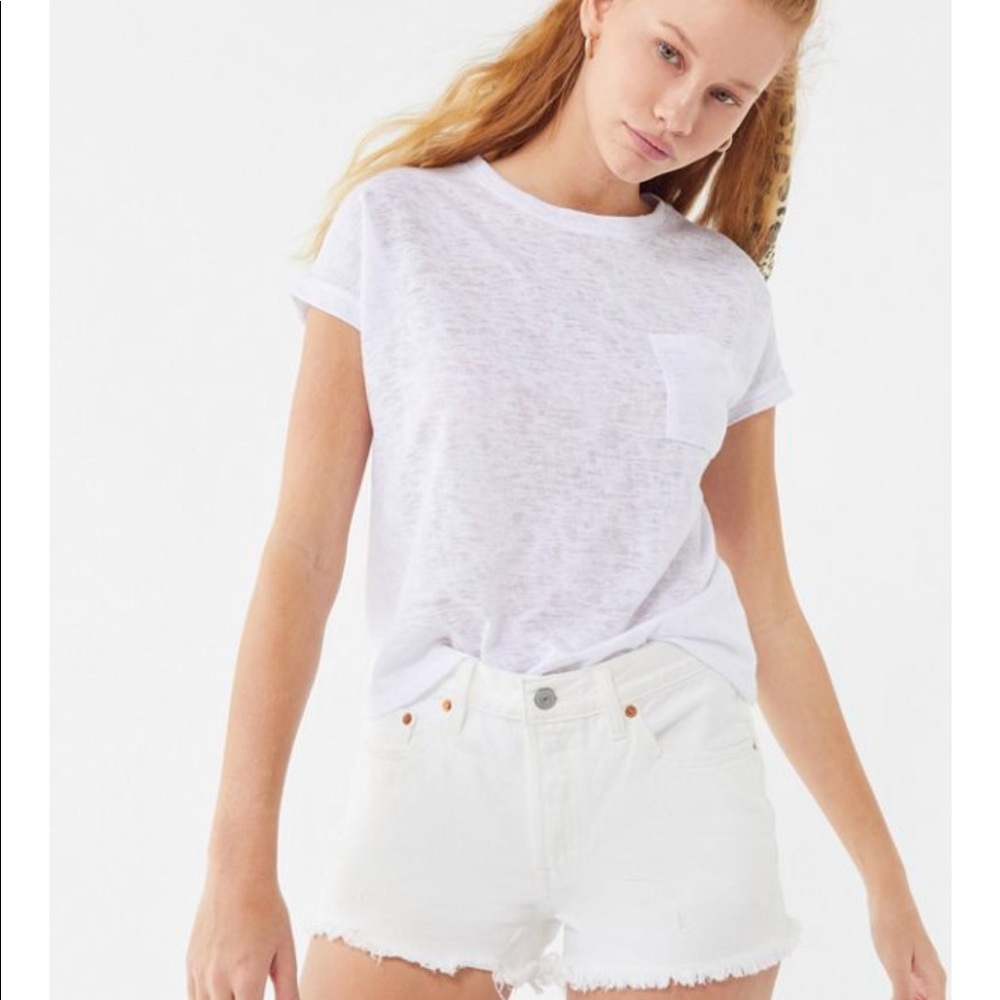 ✨Last1  NWT Levi’s 501 High Rise white Jean Shorts - Picture 2 of 7